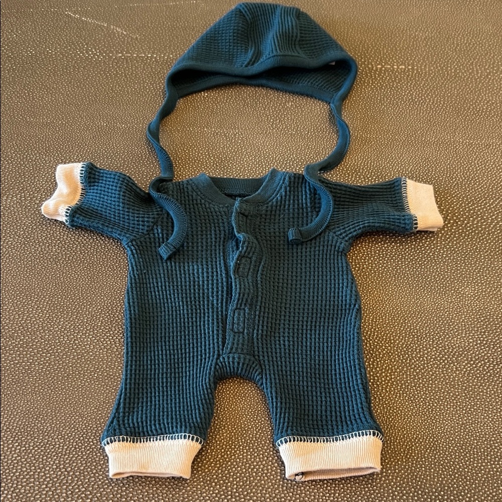 Navy and Cream Kids Doll Thermal Set with Hat